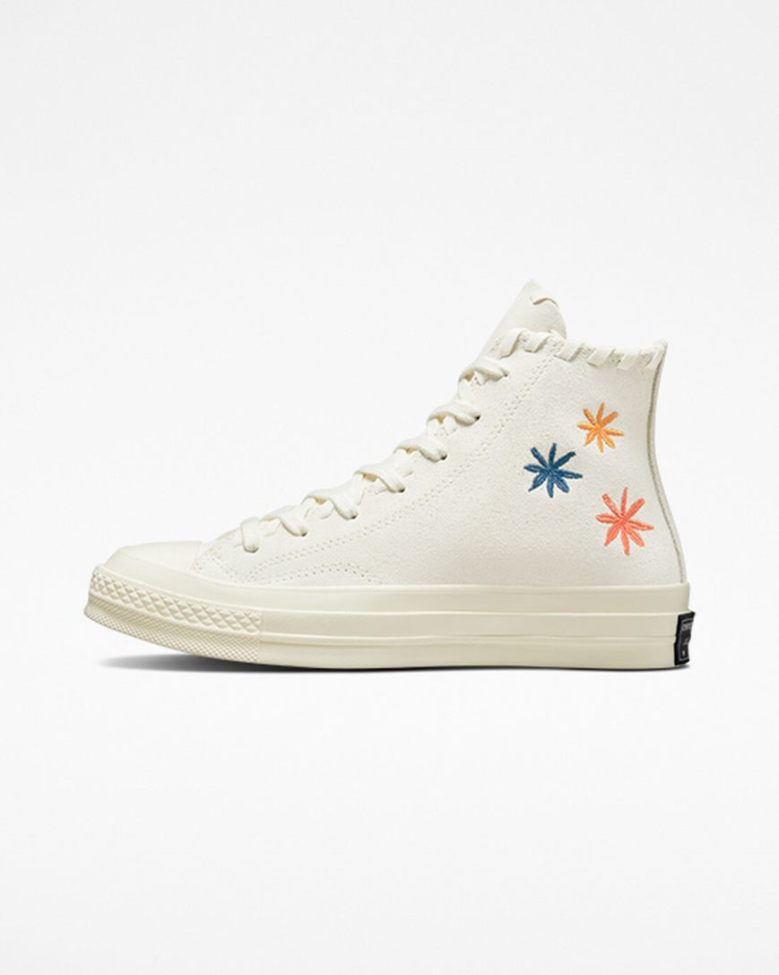 Tenisky Vysoke Converse Chuck 70 Embroidered Florals Damske Béžové Béžové Biele | SK DUZIL5